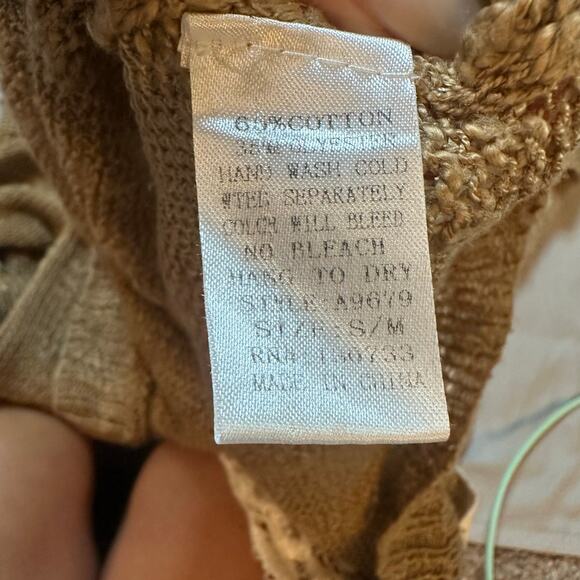 Umgee Brown/Cream, Open, Knit, Light Weight, Cardigan- S/M - Picture 4 of 7